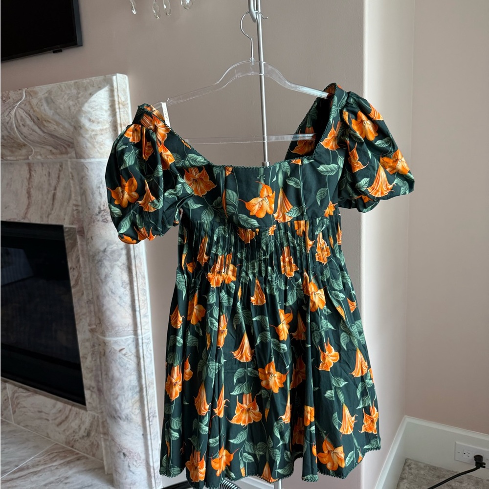 Agua by Agua Bendita floral puff sleeve mini dress - Picture 2 of 2